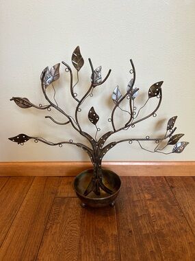 Ancient Graffiti Tree of Life Jewelry Holder Tree With Bowl Bronze Tone Metal